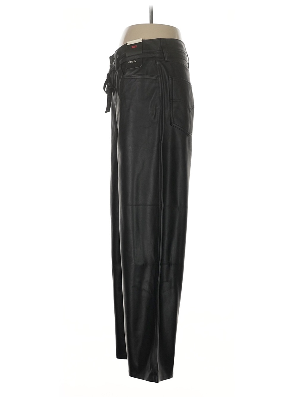 NWT Levi’s Premium Faux Leather Lace Up Wide Leg Pants Black 28 - Picture 5 of 7